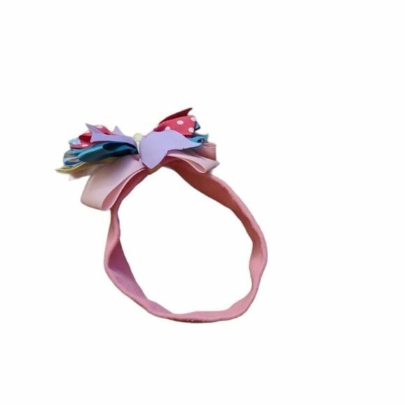 Colorful Bow Pink Headband Baby Girl - Picture 3 of 6